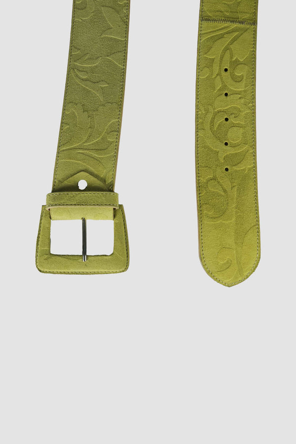 Enrico Pucci Cintura Alta Scamosciata vista del dettaglio della fibbia