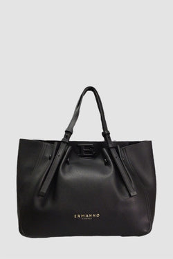 Ermanno Firenze Shopping Bag Giovanna con iniziale vista frontale variante colore nero