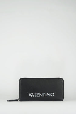 Mario Valentino Large Zip around liscio vista frontale variante colore nero
