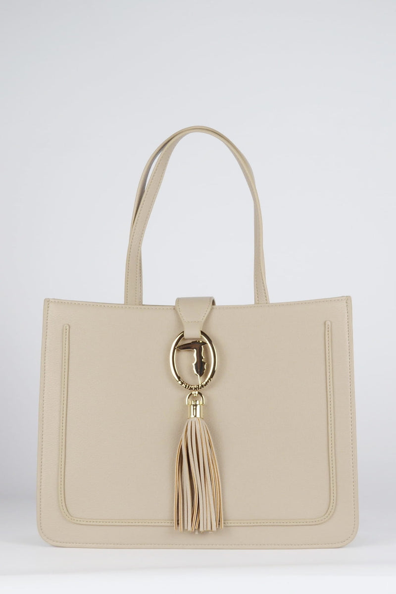 Trussardi Shopping bag con penero colore beige