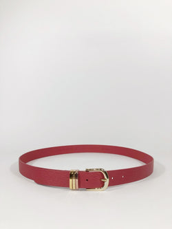 Cintura in pelle rigata