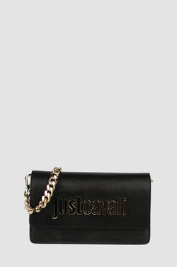 Just Cavalli Clutch Saffiano con Tracolla vista frontale variante colore nero