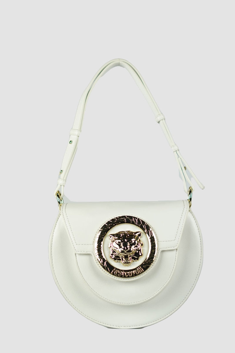 Just Cavalli Iconic Bag con Logo Giaguaro vista frontale variante colore bianco