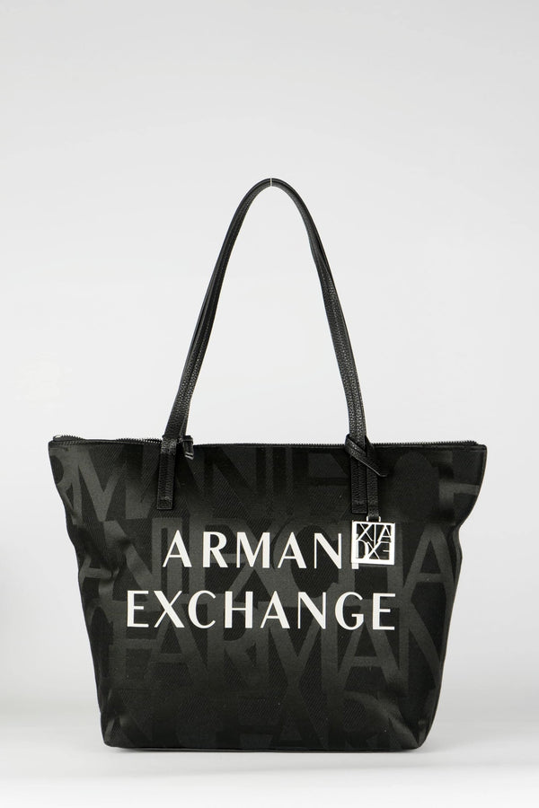 Armani Exchange Shopping bag in tessuto vista frontale